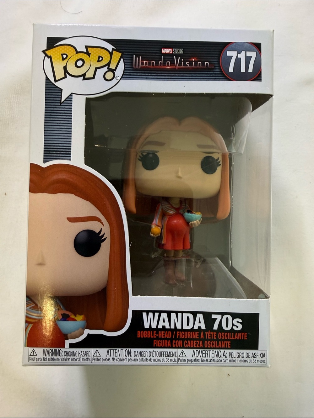 Funko Pop! Marvel Wanda 70s Figure - Red, Brown, Black